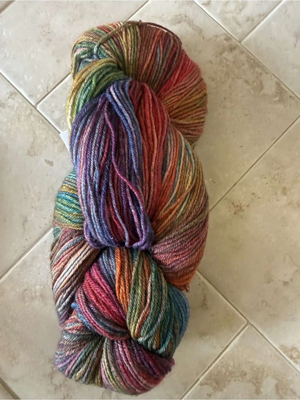 Muse Fingering Weight Yarn - Teal, Coral, Gold, Olive Multicolor - Elation